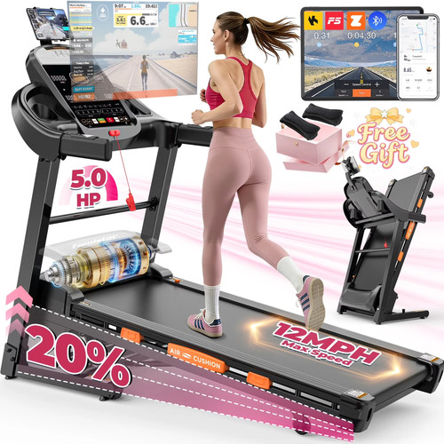 Folding treadmill w - hp, w/